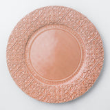 Charger plate. Subtle and modern pink dinnerware set that was inspired by the renascence tiles.