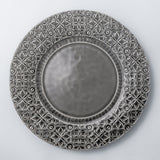 Charger plate. Subtle and modern grey dinnerware set that was inspired by the renascence tiles.