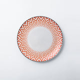 Bread and butter plate. Dinnerware set with bright colour, modern floral notes, geometric patterns, tropical vibe.