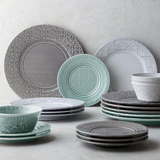 Subtle and modern white dinnerware set that was inspired by the renascence tiles.